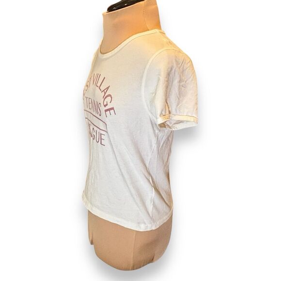 J. Crew Broken-In Jersey 'West Side Tennis League' T-Shirt Size Medium Ivory Tee - Picture 4 of 7